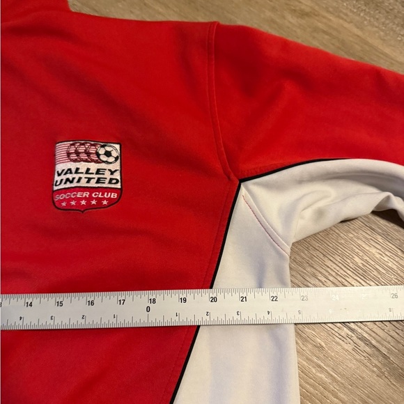Vintage Puma Valley United Soccer Club Jacket Men’s L Red White Zip Up Training - Picture 12 of 14